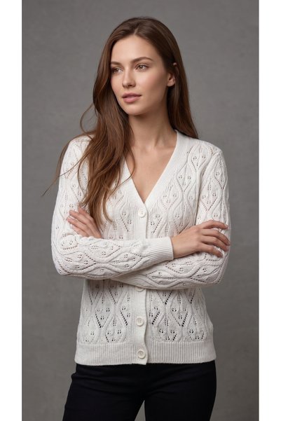 Loopa Women's openwork knit cardigan