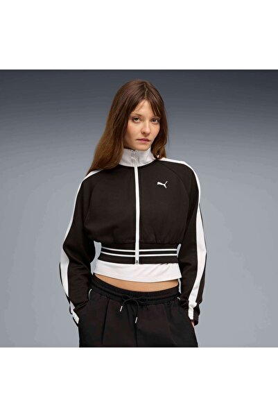 Puma T7 Pique Cropped Jacket Kadın Siyah Sweatshirt