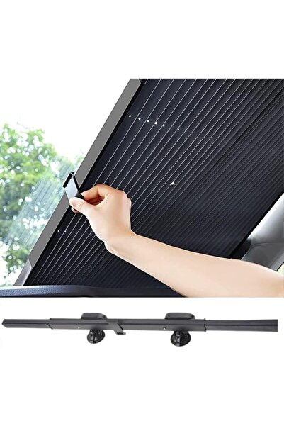TERRIFI Retractable Car Windshield Sun Shade, Durable Breathable Mesh Cover Q...