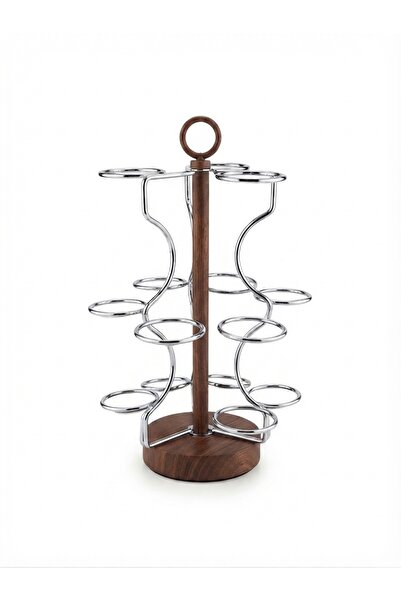 Gearne Shail Silver Cups with Wooden Base 12 Cups