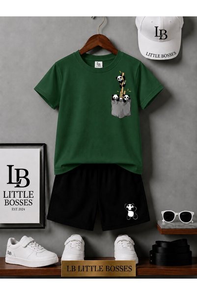LB little bosses Summer Shorts T-Shirt Unisex (Panda)