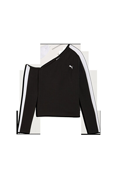 Puma T7 Asymmetric Longsleeve Kadın Siyah Sweatshirt