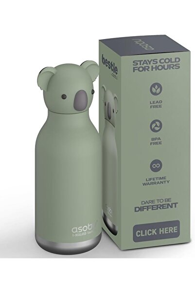 GENERAL Insulated Stainless Steel Water Bottle with a Soft Detachable Animal ...