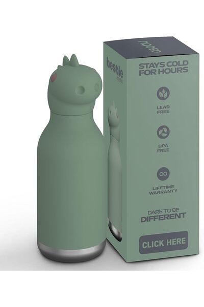 GENERAL Bear Design Kids Water Bottle with Straw, Insulated and Leak-Proof St...