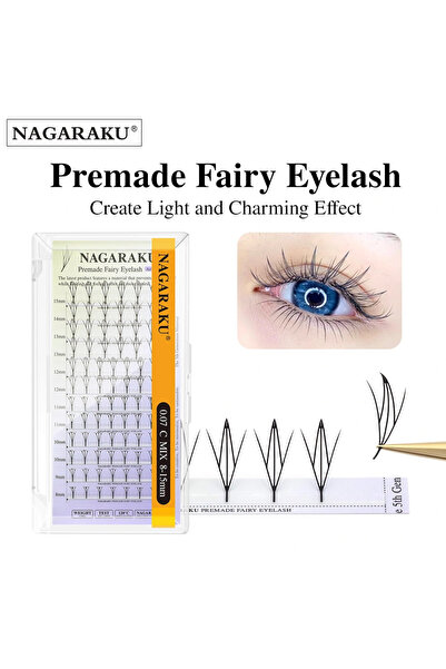NAGARAKU Fairy İpek Kirpik 0.07 Kalınlık C Kıvrım Mix Boy (8-15mm) Anime Kirpik