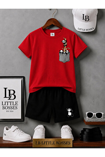 LB little bosses Summer Shorts T-Shirt Unisex (Panda)