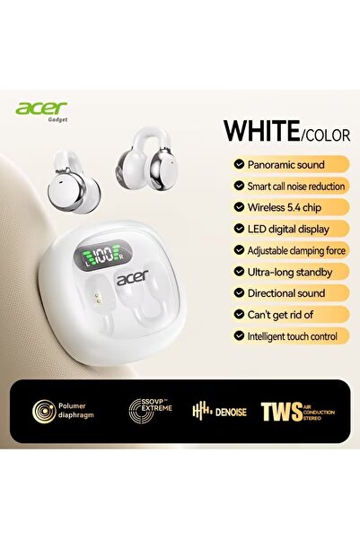 ACER سماعات رأس لاسلكية OHR537 بجودة صوت HIFI، لاسلكية حقًا، ستيريو متعدد الا...