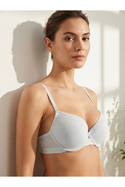 nixci intimates %100 Pamuklu Balenli Push Up Dolgulu Dantel Detaylı Sütyen 75...