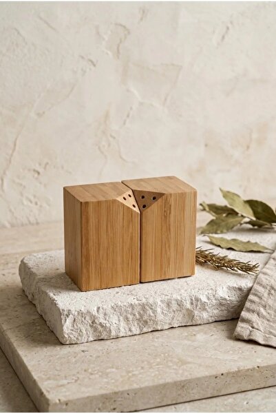 NESS HOME 2-Piece Magnetic Bamboo Salt and Pepper Shaker Spice Set