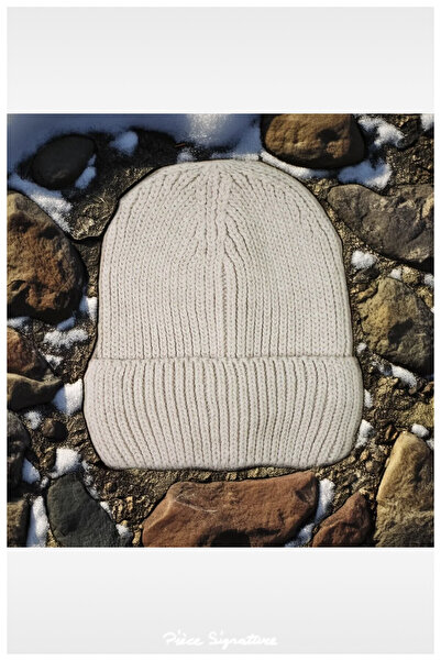 PIECE SIGNATURE Comfortable and Warm, Plain Washed Folded Beret (for Women an...