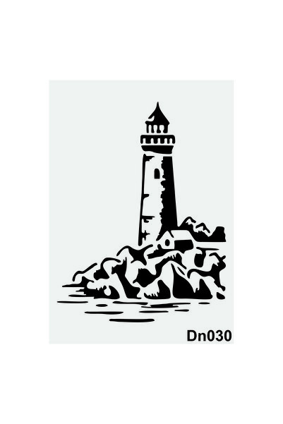 STENCİLTASARIM Stencil Tasarım DN030 Deniz Temalı Duvar, Ahşap,kumaş Boyama Şablonları, Desen Aktarma Kalıbı