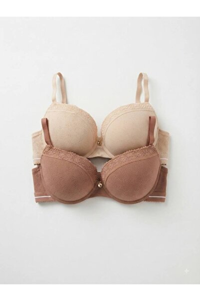 nixci intimates %100 Pamuklu Balenli Push Up Dolgulu Dantel Detaylı Sütyen 75...