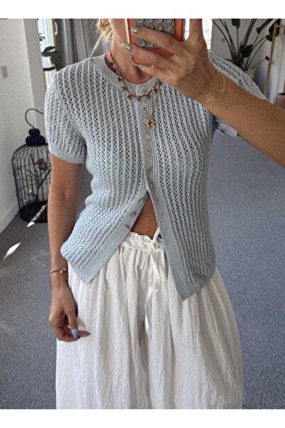 VIORA FASHION Mint Short Sleeve Knitwear