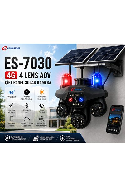 Esvision ES VISION 7030 4G ÇİFT GÜNEŞ PANELLİ GÜVENLİK KAMERASI