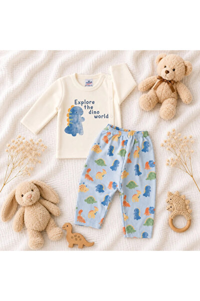 BEBELON BABY DİNO BASKILI TARZ BEBEK TAKIM