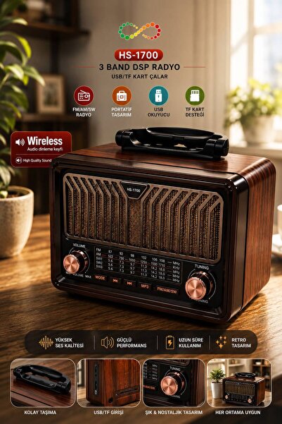 AGUILAS Ag-1700 3 Band DSP Radyo FM AM SW USB TF Kart MP3 Çalar Taşınabilir N...
