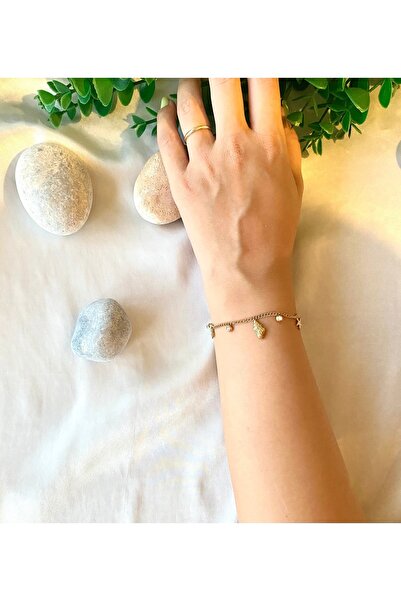milayk Minimal Shell Figured Steel Gold Necklace