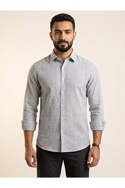 AMA Apparel Men's Striped Cotton Shirt - Yusuf | Classic Long Sleeve