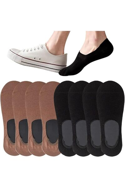 GENERAL Men's Low Cut Cotton Ankle Socks with Non Slip Boat Liners for Athlet...