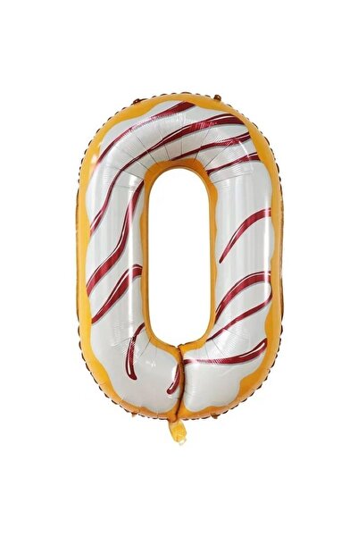 genaja Balon Folie Cifra 0, Model Gogosi, 100 cm, Multicolor, Umflare Aer/Hel...