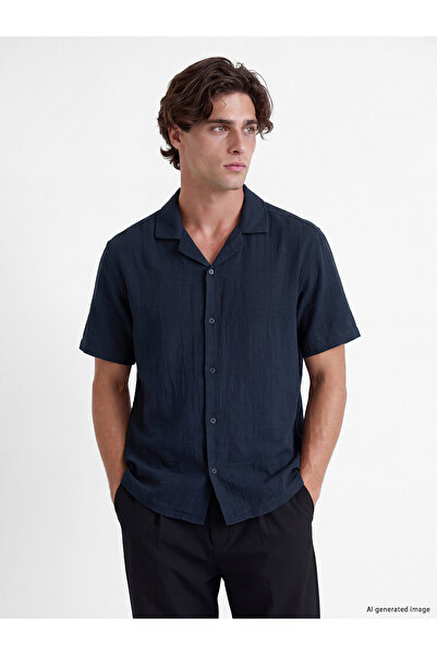 LC Waikiki Ανδρικό πουκάμισο με υφή NEVAVM Standard Fit Muslin