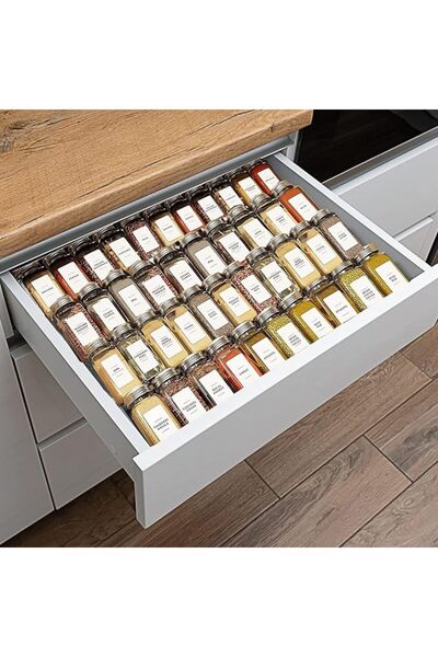 GENERAL Gmeiray Bamboo Spice Rack, 3-Tier Spice Jar Organizer, Wooden Spice H...