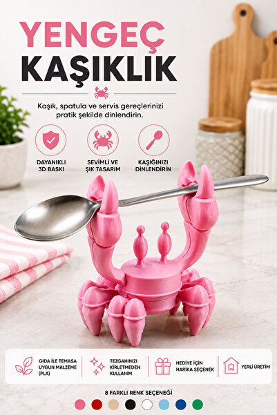 Ognami 3D Baskı Yengeç Kaşıklık | Mutfak Tezgahı Kaşık Dinlendirme Aparatı