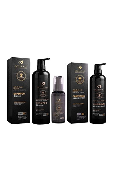DOS LUNAS Cosmetics دوس لوناس مجموعة الارغان والبروتين زيت100 مل+ بلسم 900 مل...