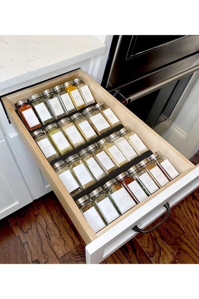 GENERAL Gmeiray Bamboo Spice Rack, 3-Tier Spice Jar Organizer, Wooden Spice H...