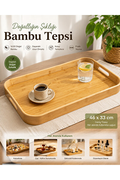 CNSZ Presentation Tray - Bamboo Tray - Rectangular Tray - Tea Tray - Coffee T...