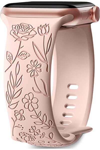 Upeak Floral Engraved Strap Compatible with Apple Watch Band 38mm 40mm 41mm f...