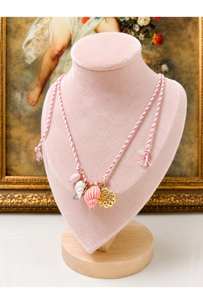 Gizemindünyası Sea Themed Steel Charm Necklace with Elevator Charm