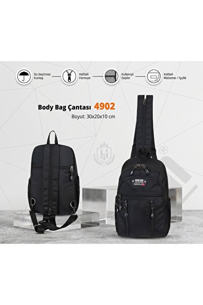SEVENTEEN 4902 Waterproof Black Body Bag Crossbody Bag