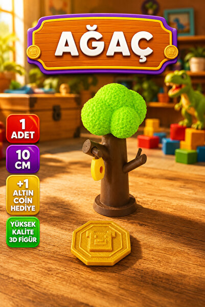 YAGLİZ Super Bear Adventure Ağaç ve Coin Figür Oyuncak Seti
