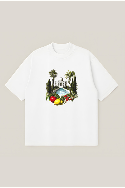 Moon Dancer Taj Mahal Printed Oversize Boxy Cut Unisex 100% Cotton Tshirt |  ...