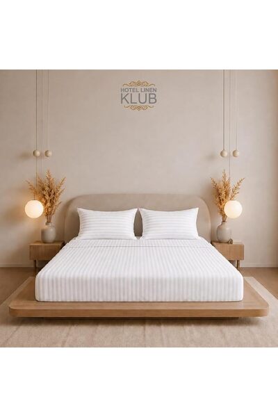 GENERAL Hotel Leninn Club Microfiber Striped Elastic Edge Bed Sheet Set - Que...
