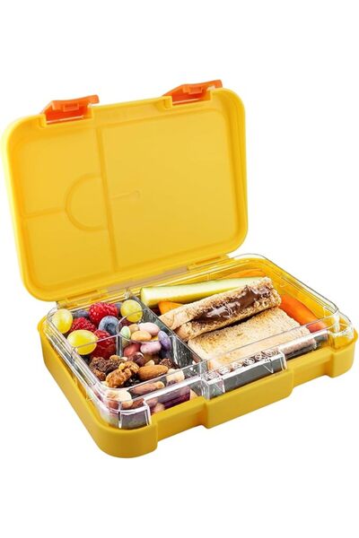 BrainGiggles Bpa-Free Bento Food Container with Adjustable Storage Spaces, Le...