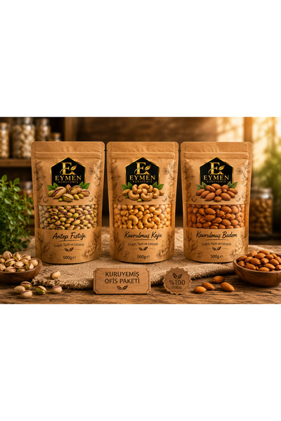 KURUYEMİŞ OFİS PAKETİ 3 LÜ 500 GR TOPLAM 1.5 KİLO KURUYEMİŞ TAZE DOĞAL