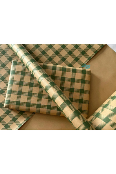 alazpack ambalaj ورق تغليف هدايا كرافت منقوش باللون الأخضر 35x100 سم 5 قطع