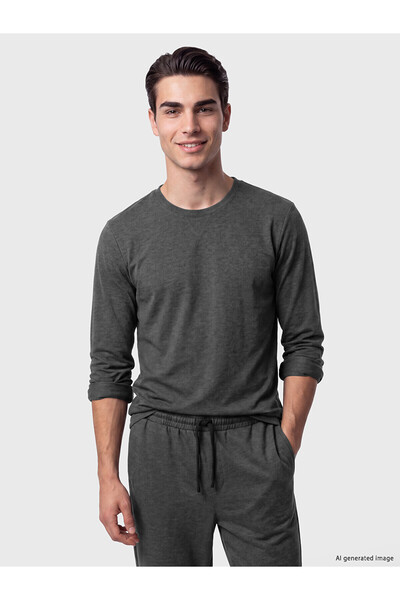 LC Waikiki Nevavm Easy-To-Wear Snap Fastener Men's Pajama Set with Difference