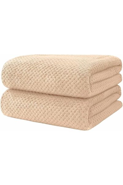 GENERAL Turysik Coral Velvet Bath Towel, Pink, Large Size 90X175 Cm, Pack of ...