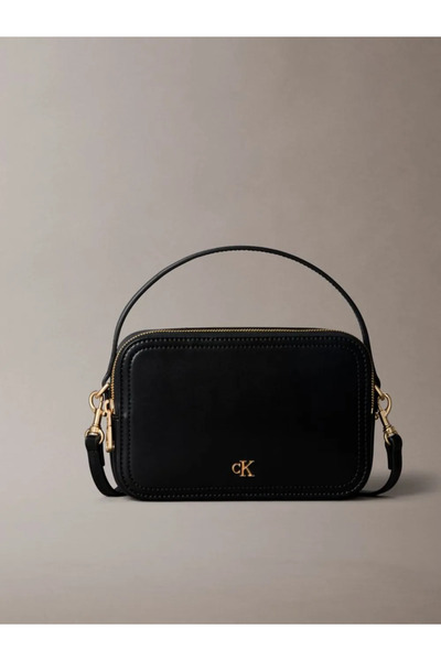 Calvin Klein Women's Black Shoulder Bag with Brand Logo, Suitable for Daily Use