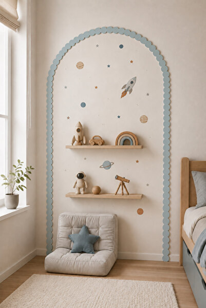 Moikids Boyanabilir Ahşap Yuvarlak Desenli Duvar Çerçevesi Ham MDF 90x150 cm ...