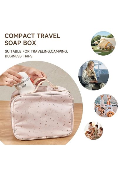 GENERAL Shuotai Travel Soap Case, 100% Leak-Proof Soap Box with Lid, Portable Soap Container for Gym