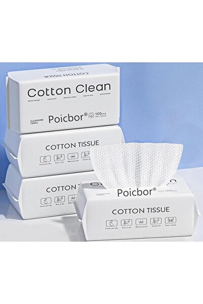 GENERAL Disposable Face Towels, 100% Cotton Facial Tissues, Soft, Dry, Lint-F...