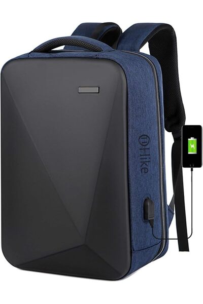 GENERAL Semi-Hard Shell Laptop Backpack with Integrated Lock and USB Port Wat...