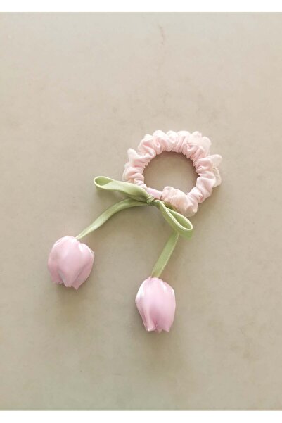 Halley Concept Tulip Detailed Pink Fabric Rubber Buckle