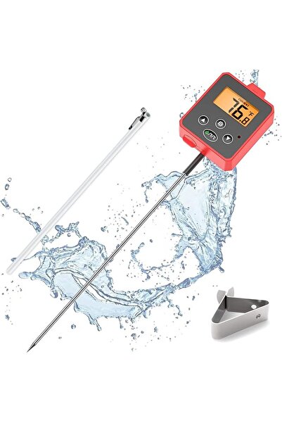 GENERAL Waterproof Digital Thermometer with Clip and Bowl, 8 Inch Long Probe ...