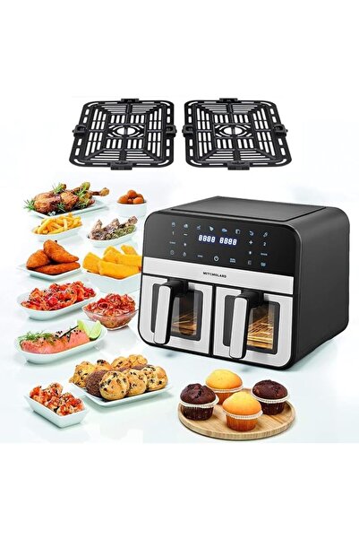 GENERAL Stainless Steel Air Fryer, 8.5Qt, Non-Tipping Visual Window, 6 Preset...