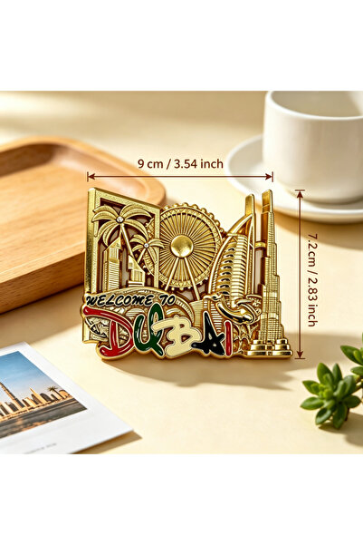 NUJET R549 Metal refrigerator stereo relief Burj Khalifa Dubai photo frame Fe...